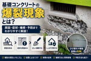 基礎コンクリートの爆裂現象とは？原因・危険性・補修費用をプロが解説
